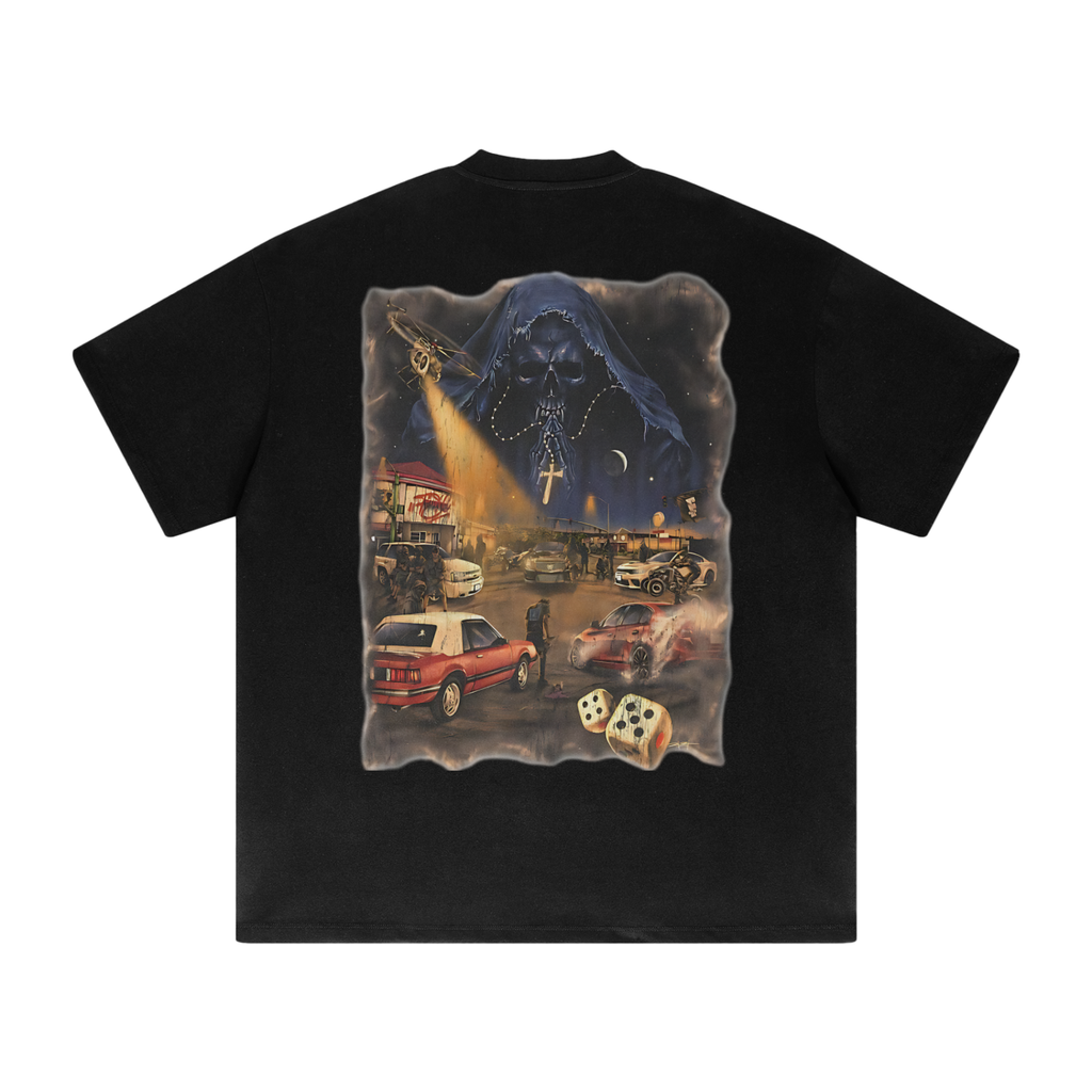 fearlessli Streetwear Unisex Heavyweight Solid Color Drop Shoulder Loose T-shirt