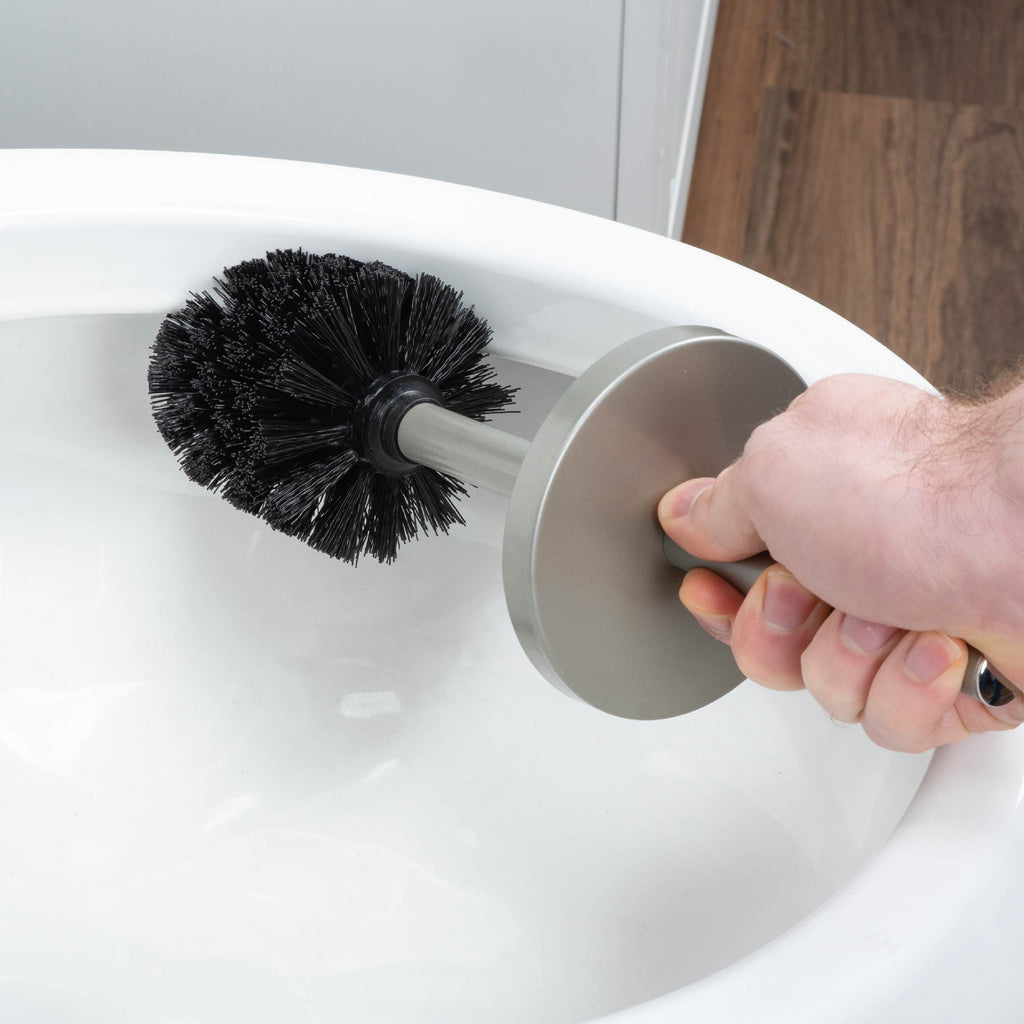 Toilet Brush and Holder, 2-Pack (Brushed Nickel Finish)