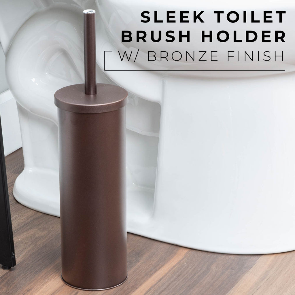 Toilet Brush and Holder, 2-Pack (Bronze Finish)