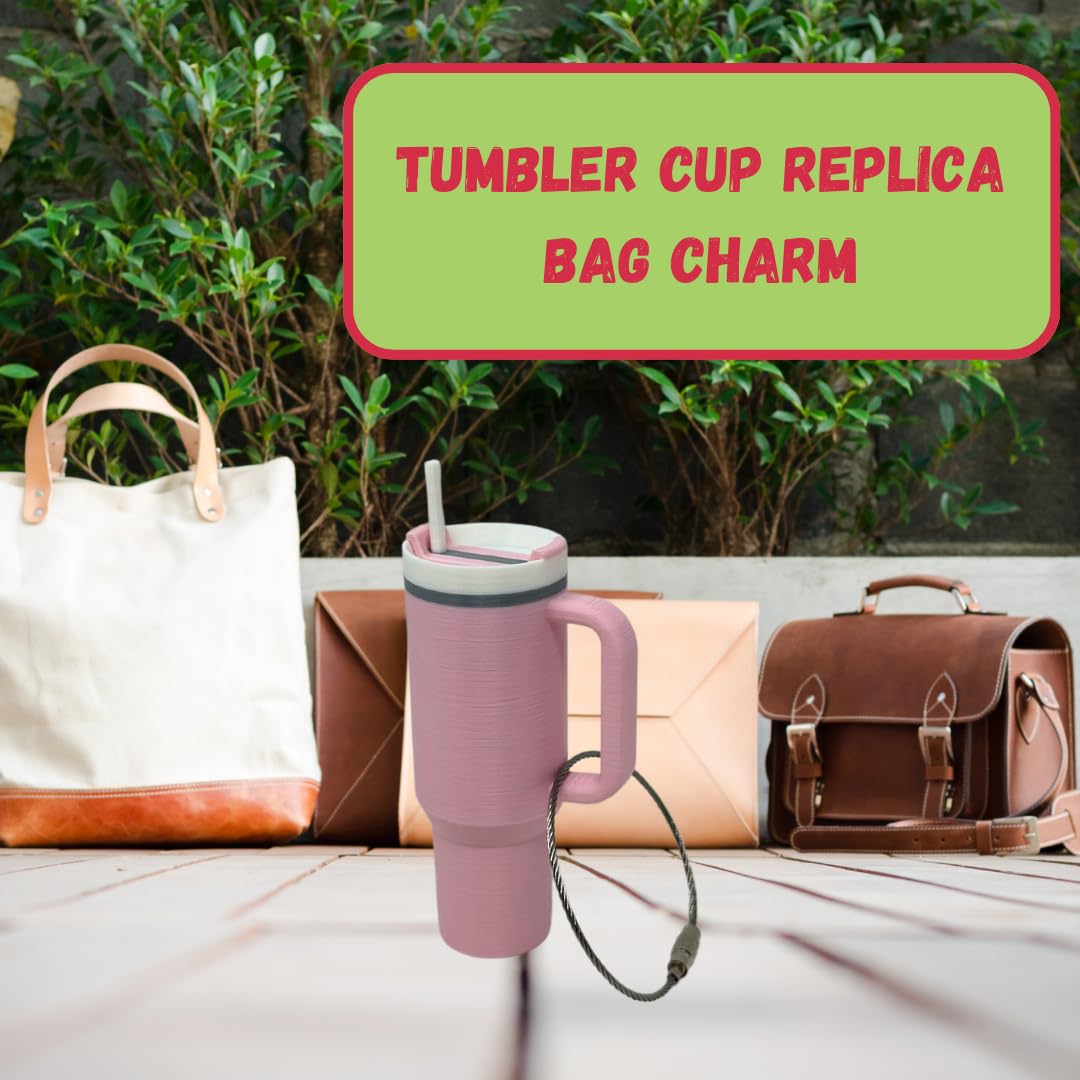 Tumbler Cup Replica Bag Charm | Cute & Fun Luggage Tag for Backpacks, Purses, Totes and More | Made in USA