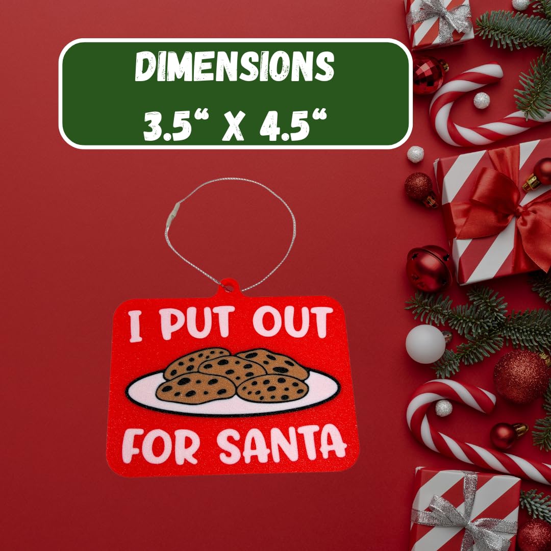 I Put Out (Cookies) for Santa Ornament | Funny Christmas Ornaments | Holiday Decor Perfect for Dirty Santa Gifts! | Made in USA