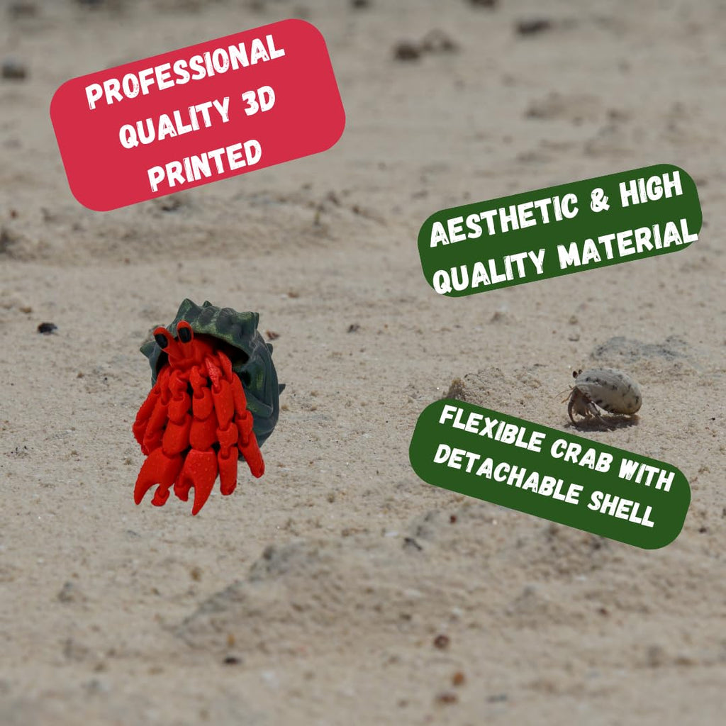 Articulated Hermit Crab, Alligator, & Lizard Fidget Toys | Flexible & Fun 3D Printed Fidget Toys | Made in USA