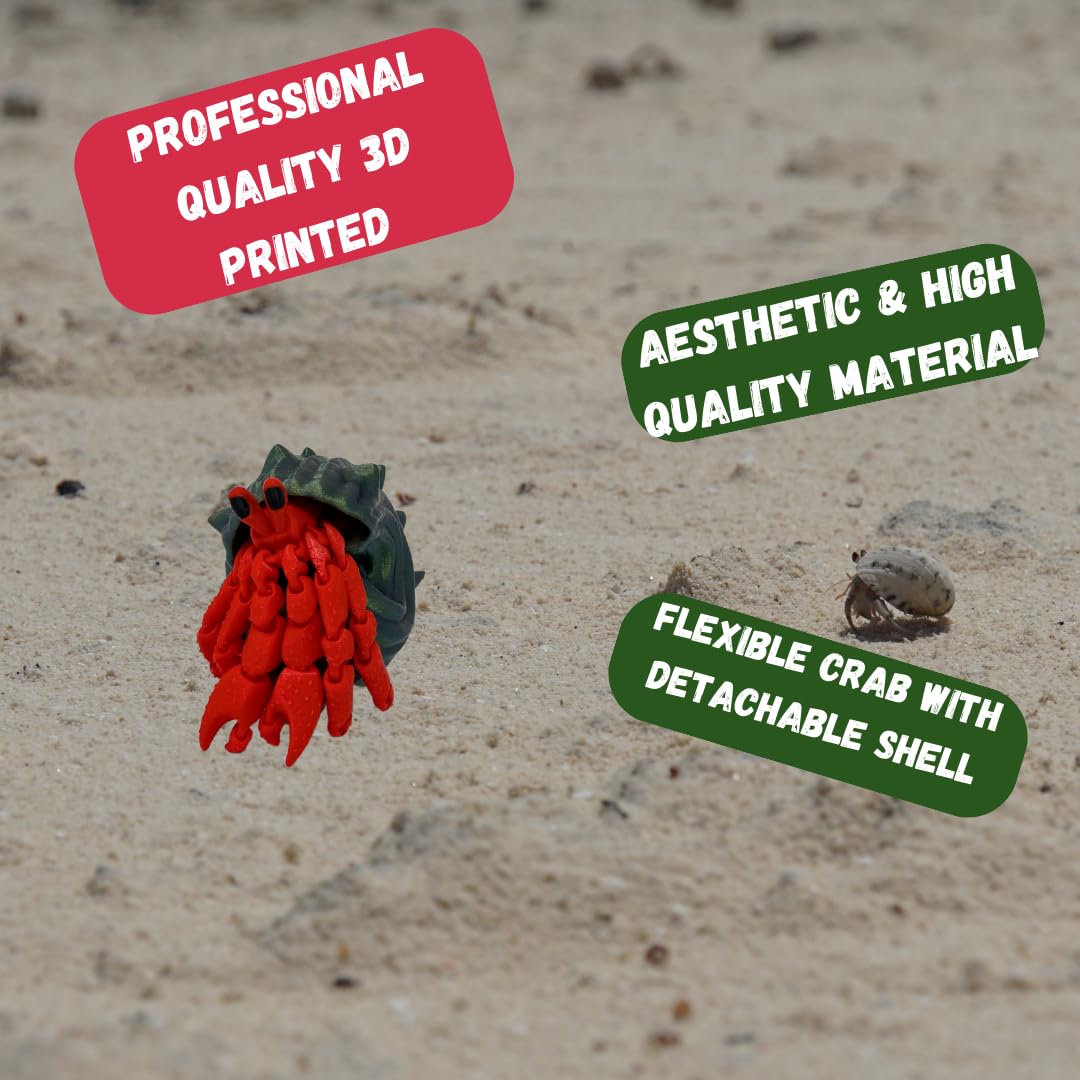 Articulated Hermit Crab, Alligator, & Lizard Fidget Toys | Flexible & Fun 3D Printed Fidget Toys | Made in USA