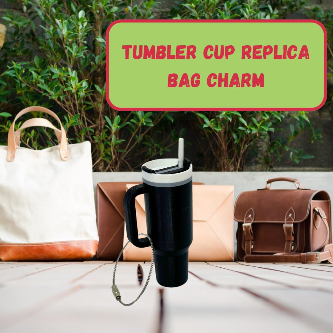 Tumbler Cup Replica Bag Charm | Cute & Fun Luggage Tag for Backpacks, Purses, Totes and More | Made in USA