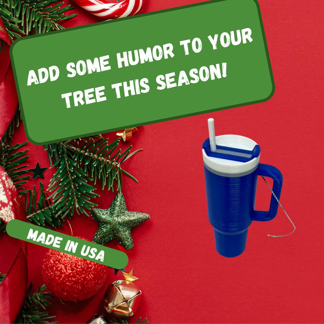 Tumbler Cup Replica Christmas Ornament | 2023 Popular Water Bottle Replica Mug Holiday Ornament | Made in USA