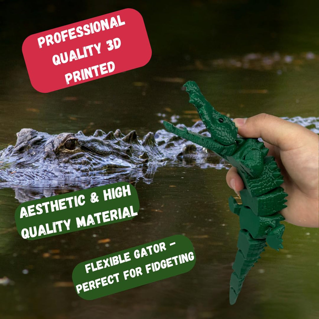 Articulated Hermit Crab, Alligator, & Lizard Fidget Toys | Flexible & Fun 3D Printed Fidget Toys | Made in USA