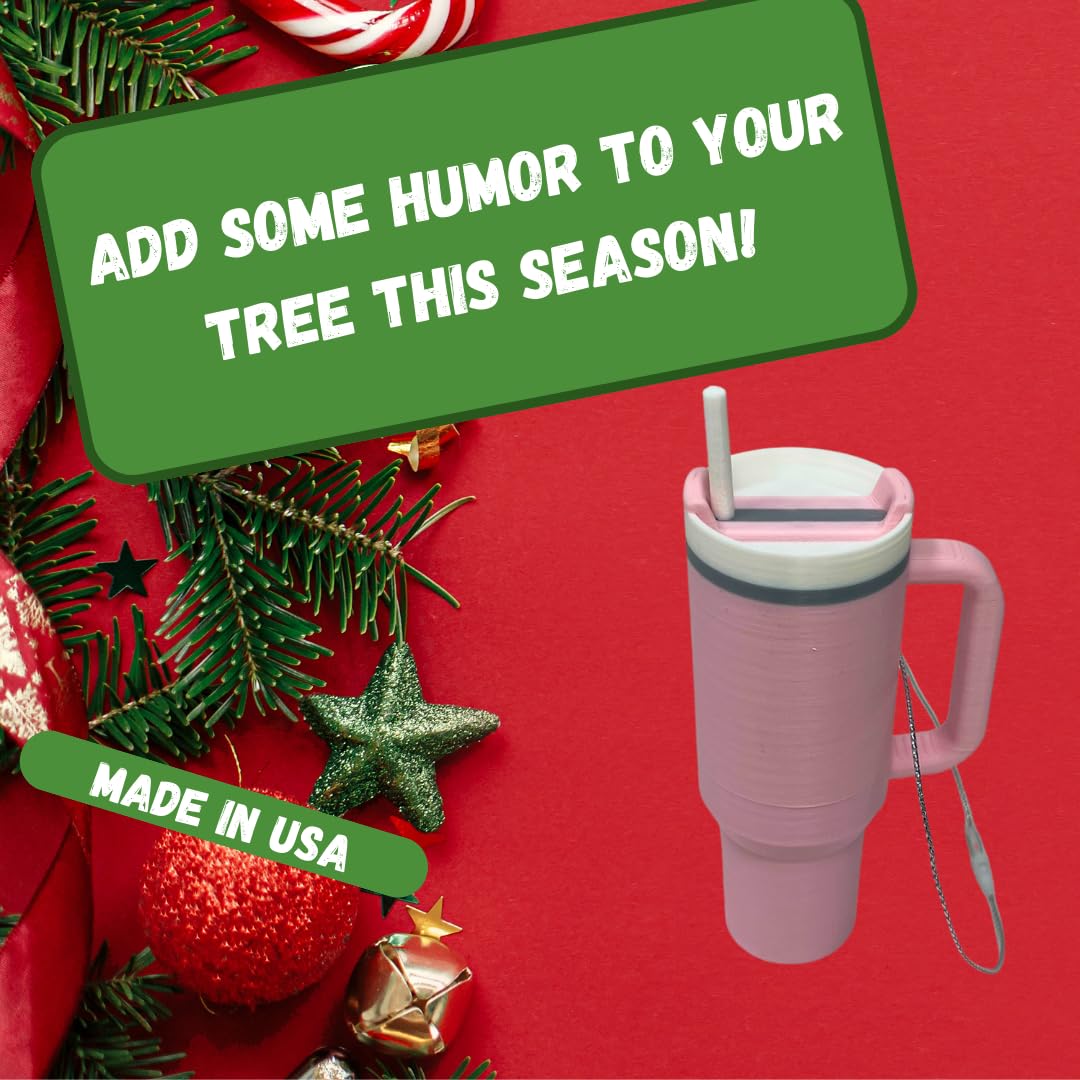 Tumbler Cup Replica Christmas Ornament | 2023 Popular Water Bottle Replica Mug Holiday Ornament | Made in USA