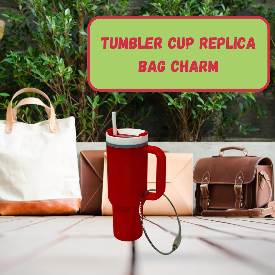 Tumbler Cup Replica Bag Charm | Cute & Fun Luggage Tag for Backpacks, Purses, Totes and More | Made in USA