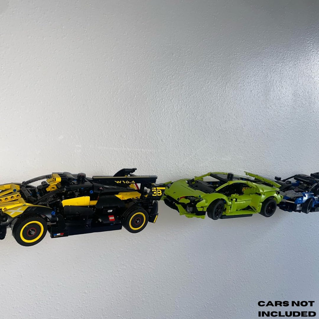 Universal Wall Display Compatible with Lego Technic Racecars | Side Profile Wall Mount for Technic Car Models | Made in USA