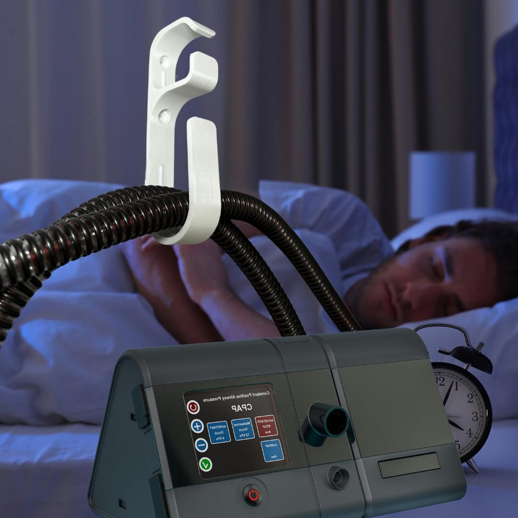 Hose Hanger for CPAP Mask Hook & Tubing | Anti-Slip CPAP Hose Organizer Plus Screw or Adhesive Feature for Better Stability | Prevents Hose Tangle for Better Sleep | Made in USA