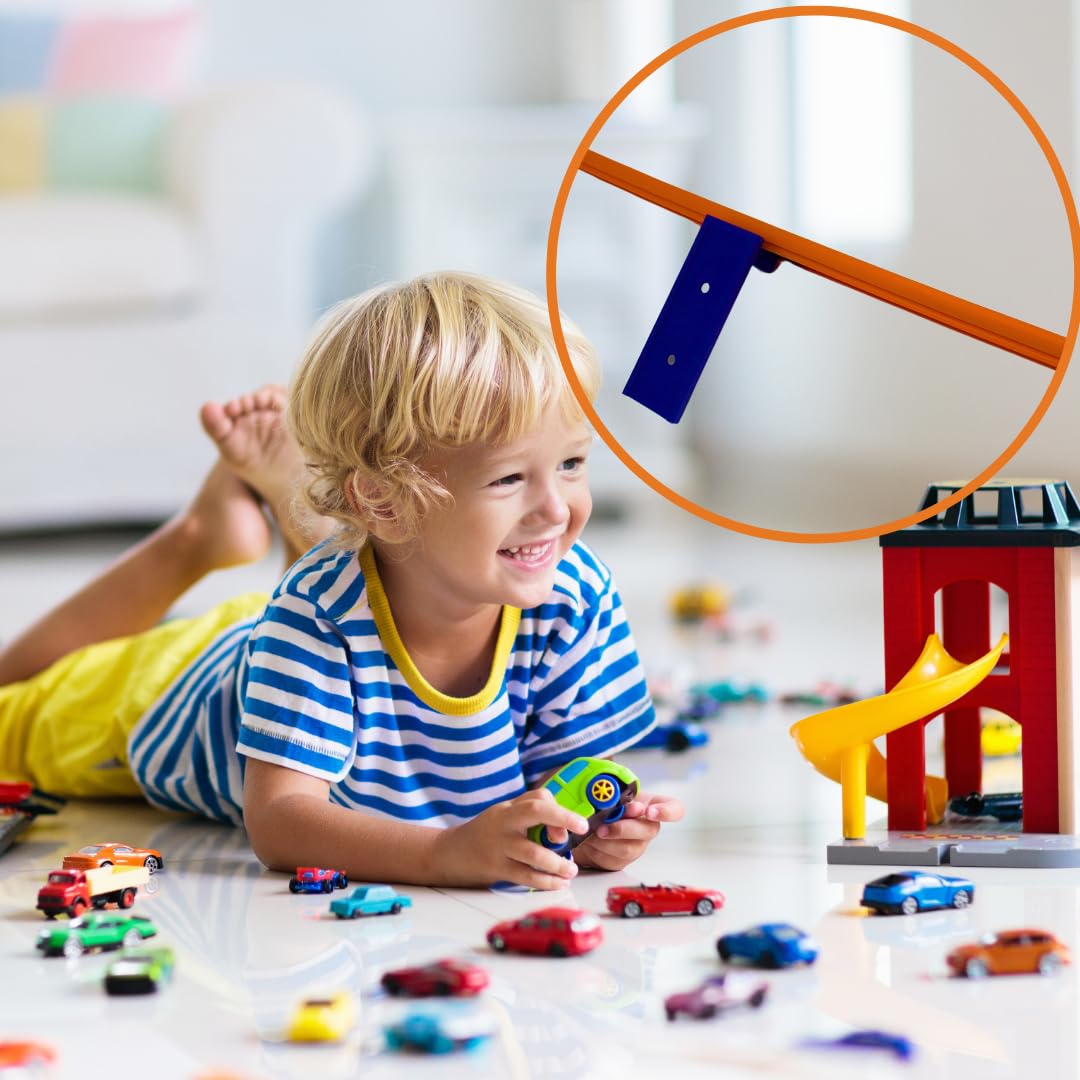 Racetrack Wall Connectors Compatible with Hot Wheels Tracks | Screw in or Adhesive Version | Create Epic RaceTracks | Made in USA