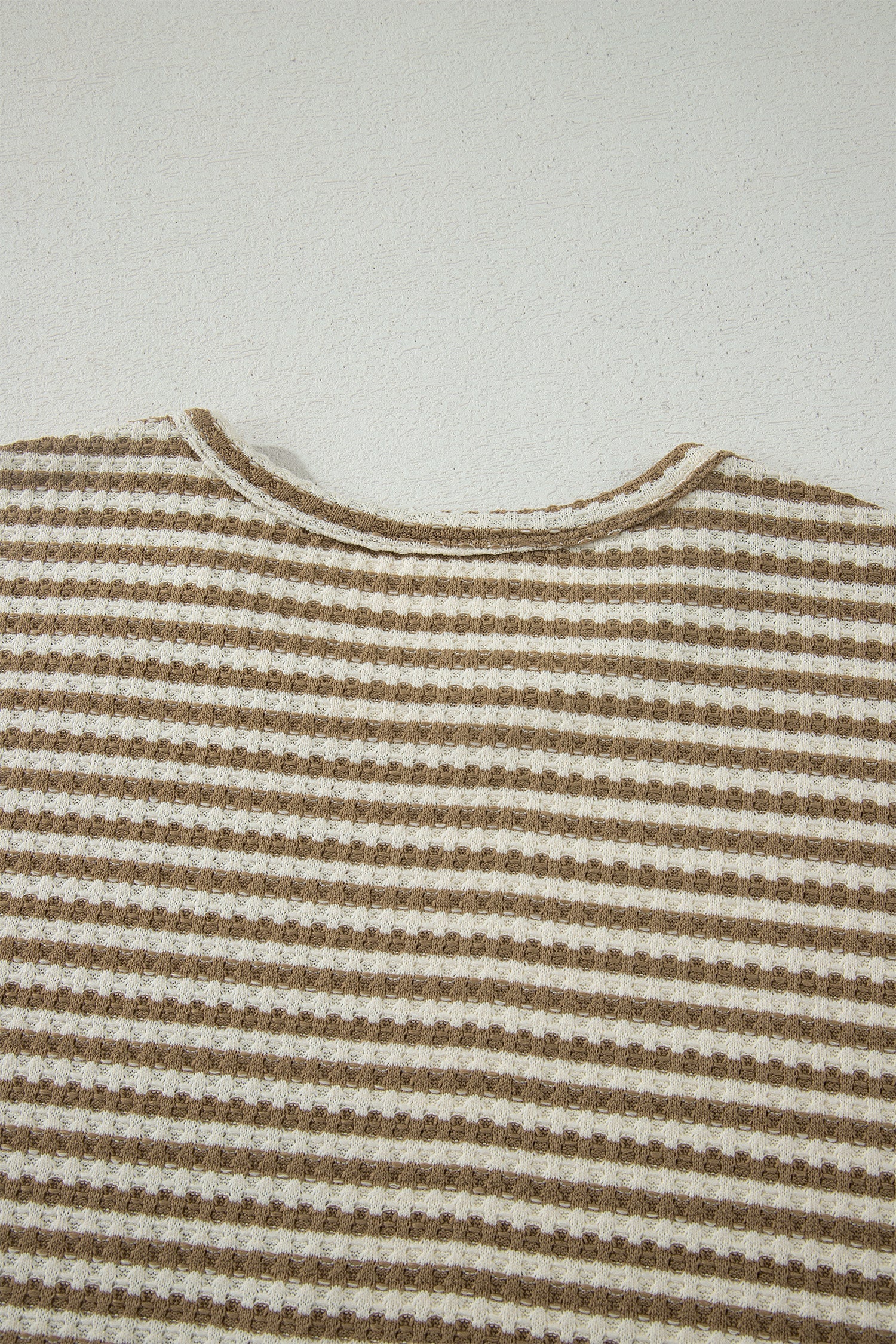 Stripe Textured Knit Top & Shorts Set