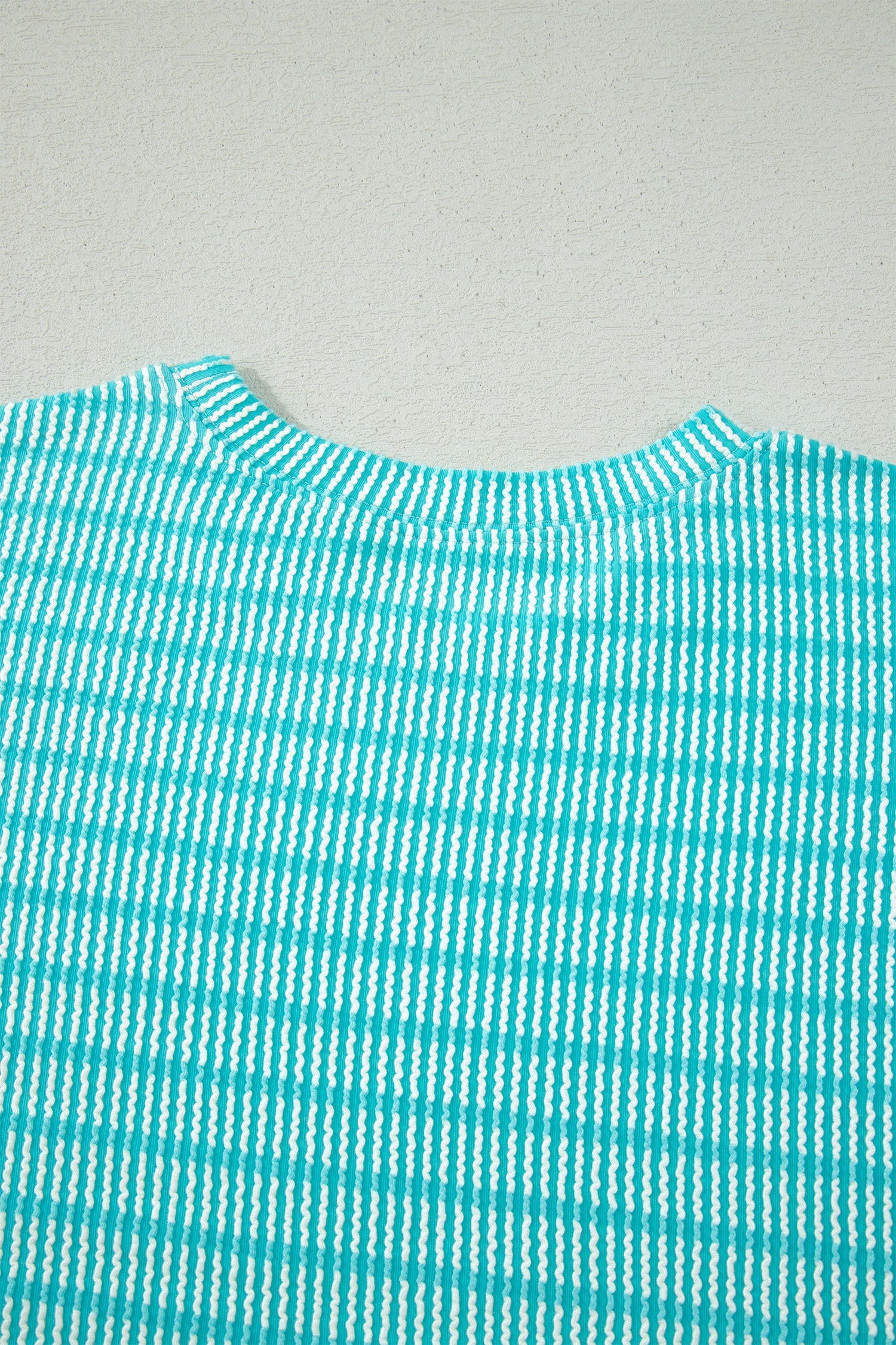Stripe Ribbed Loose Tee & Drawstring Short Set