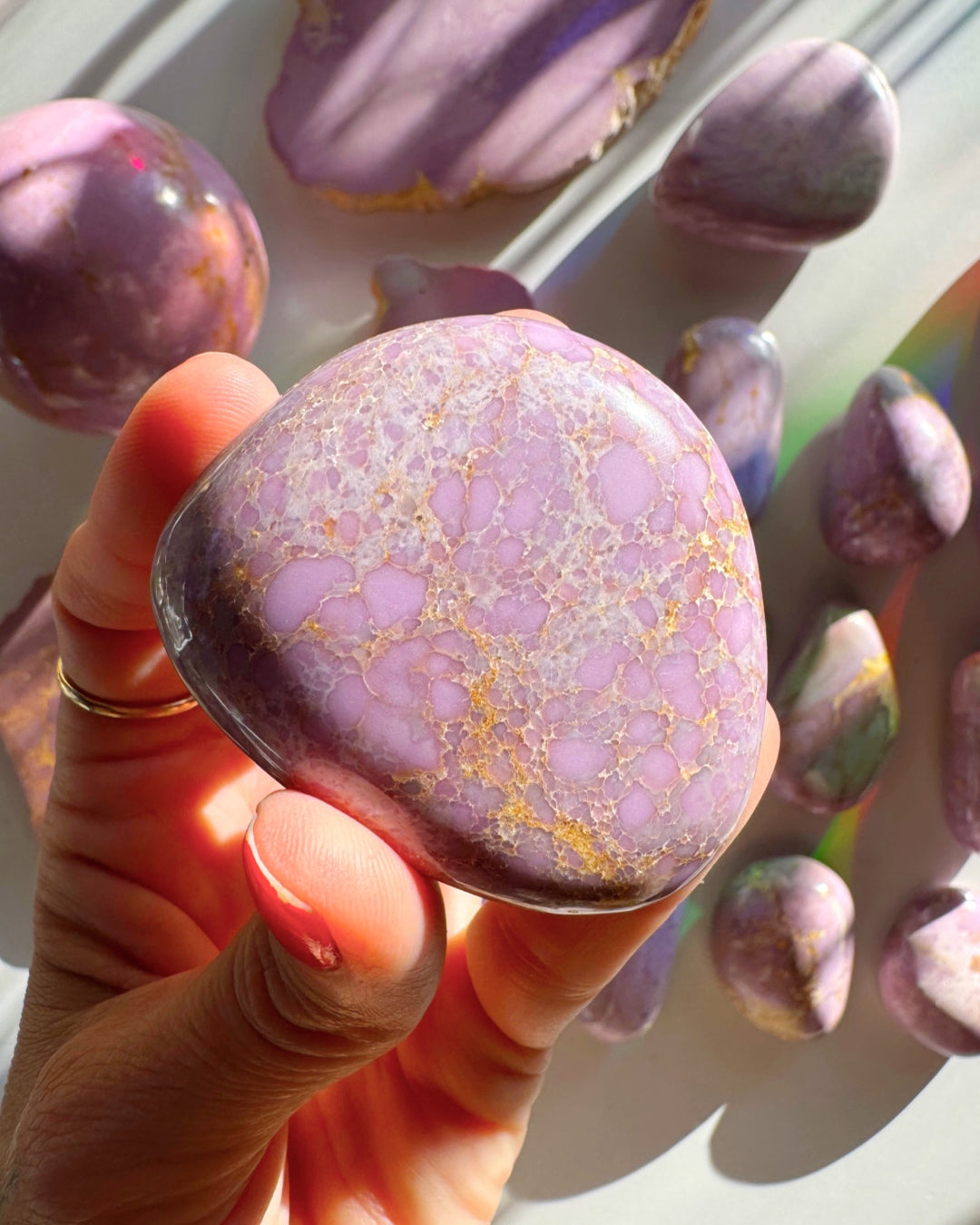 Phosphosiderite Palm Stones - AAA