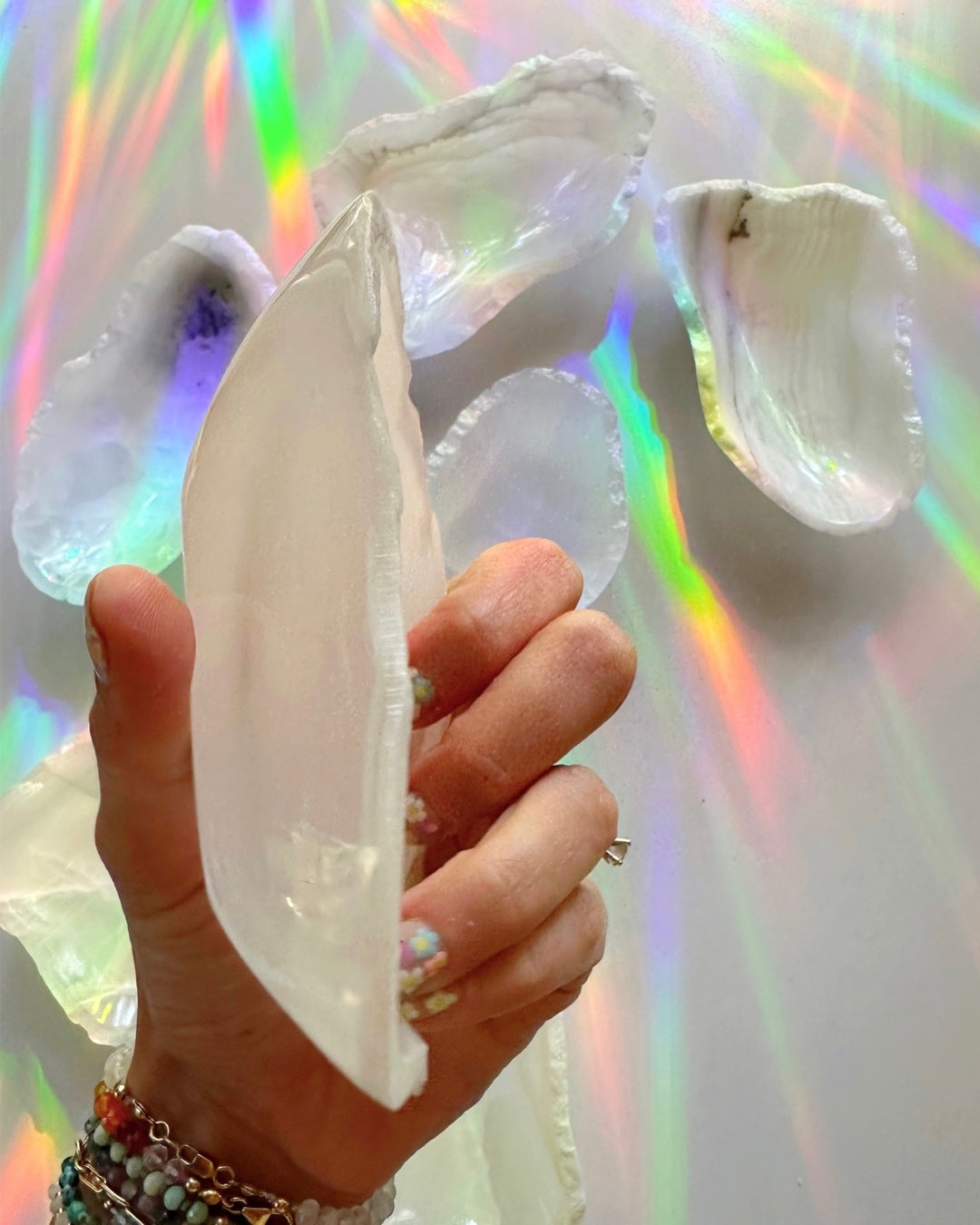 White Calcite Dish F
