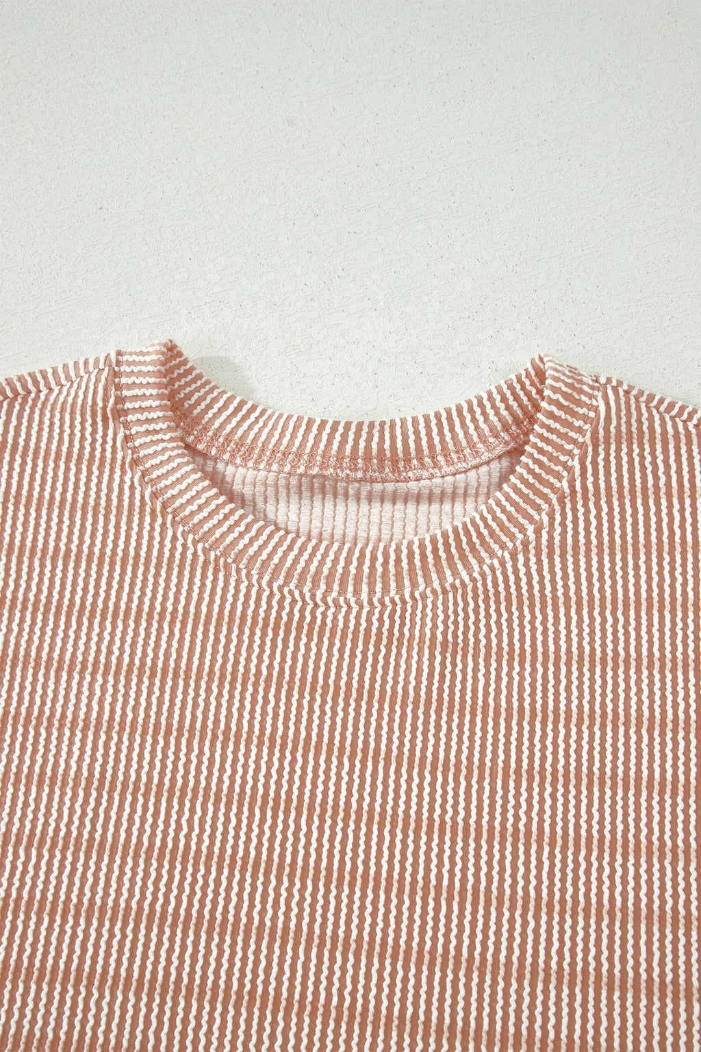 Stripe Ribbed Loose Tee & Drawstring Short Set