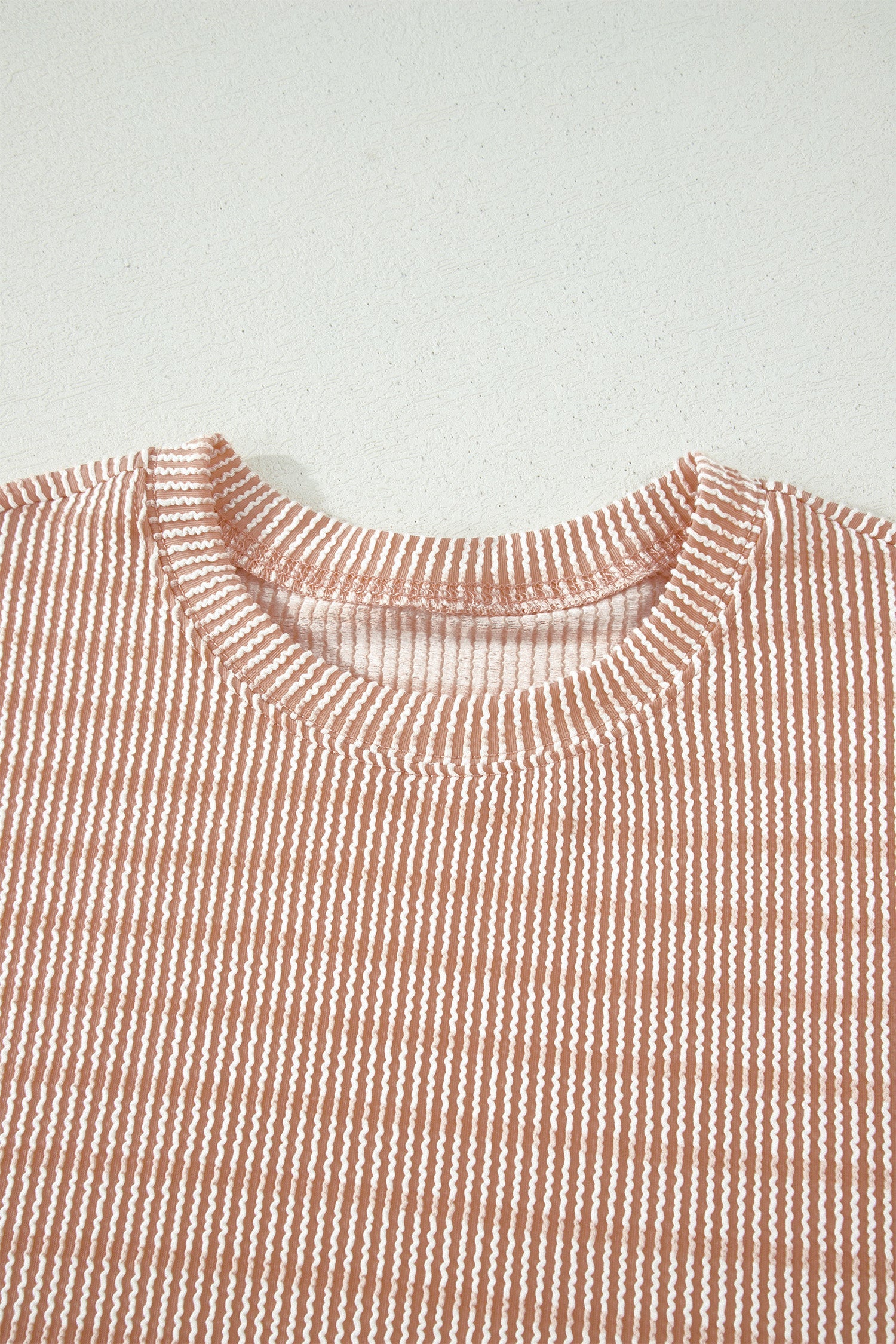 Stripe Ribbed Loose Tee & Drawstring Short Set