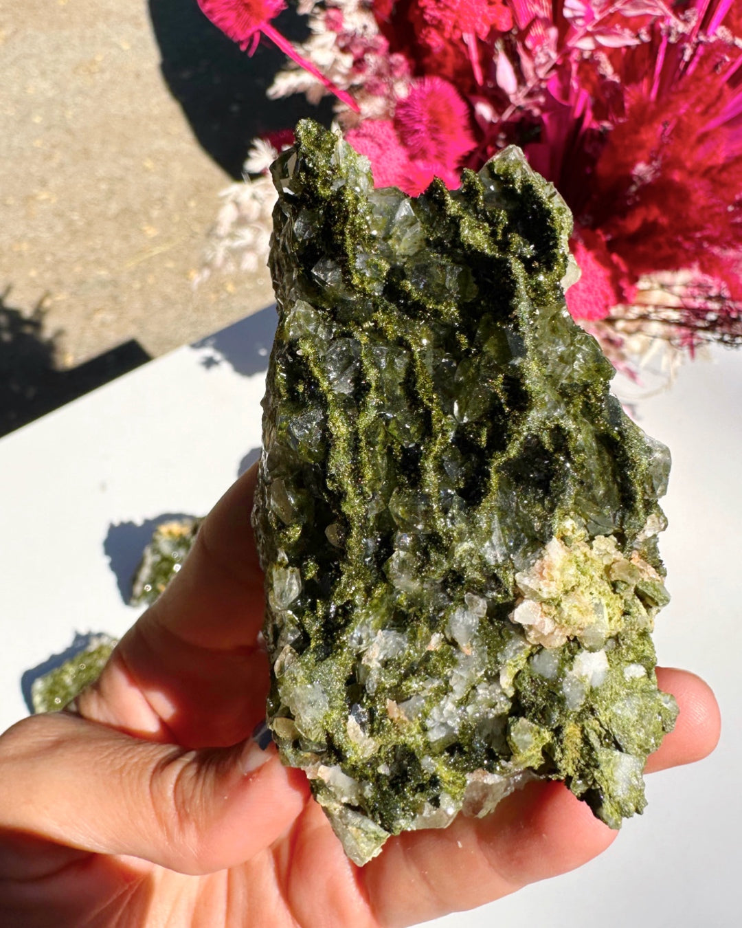 Epidote Quartz Cluster