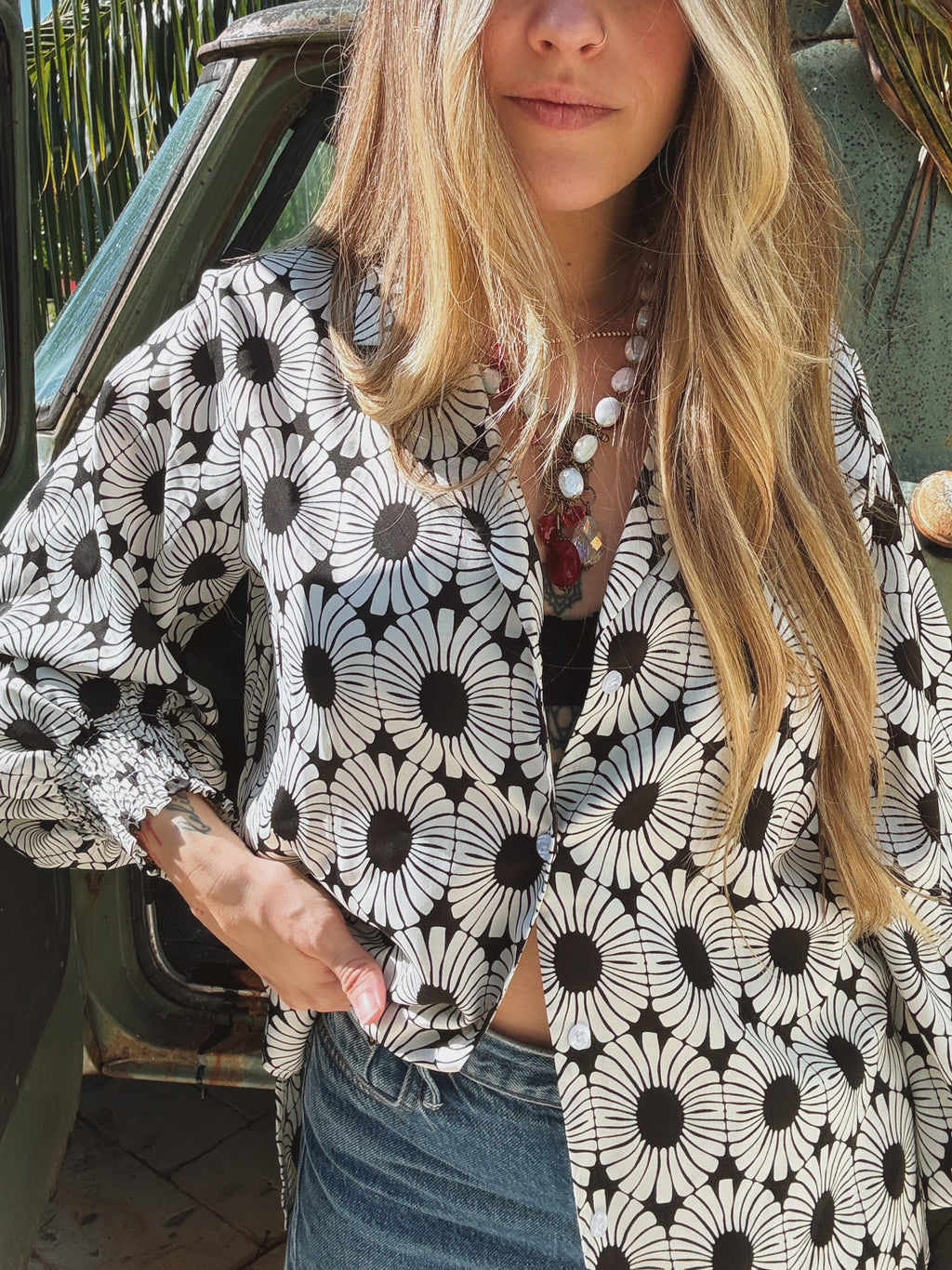 White Wedding Retro Floral Button Up Blouse PREORDER JUNE/JULY 2026
