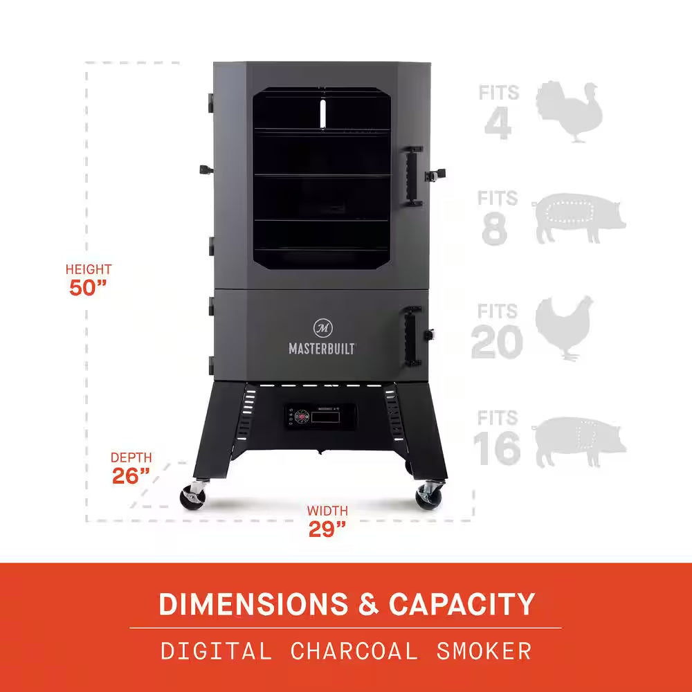 Digital Charcoal Smoker – 1320 Sq. In. Cooking Capacity