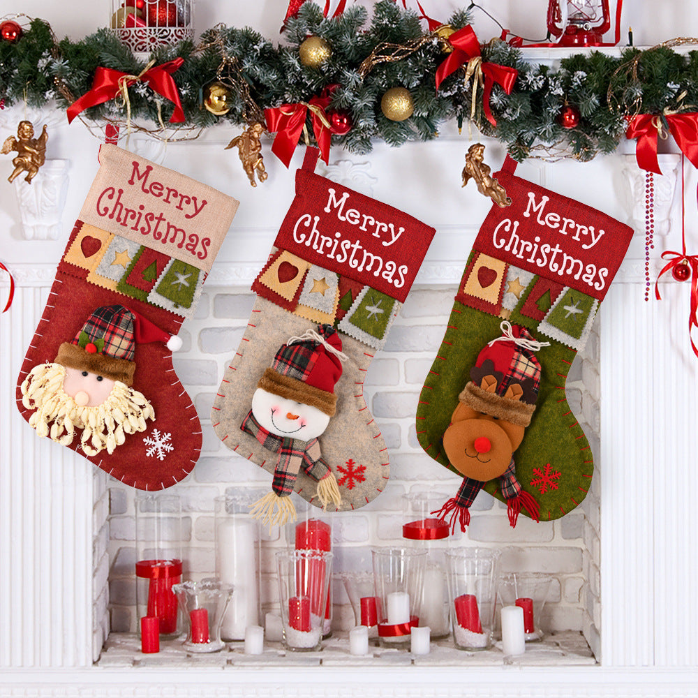 New Christmas Decorative Supplies High-end Cartoon Christmas Decorative Socks Pendant