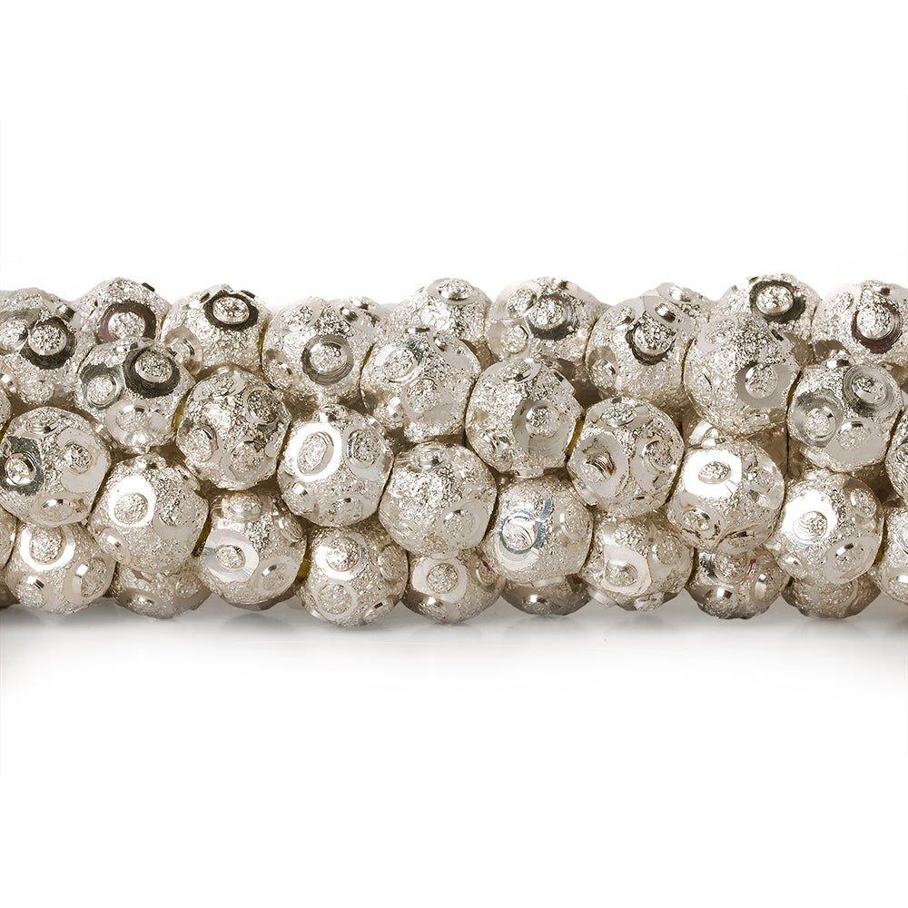 6mm Sterling Silver Plated Brass Circle Stardust Rounds 8 inch 37 beads