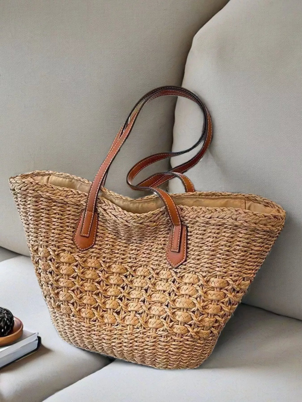 Straw Shoulder Bag - Handwoven Summer Purse for Effortless Style