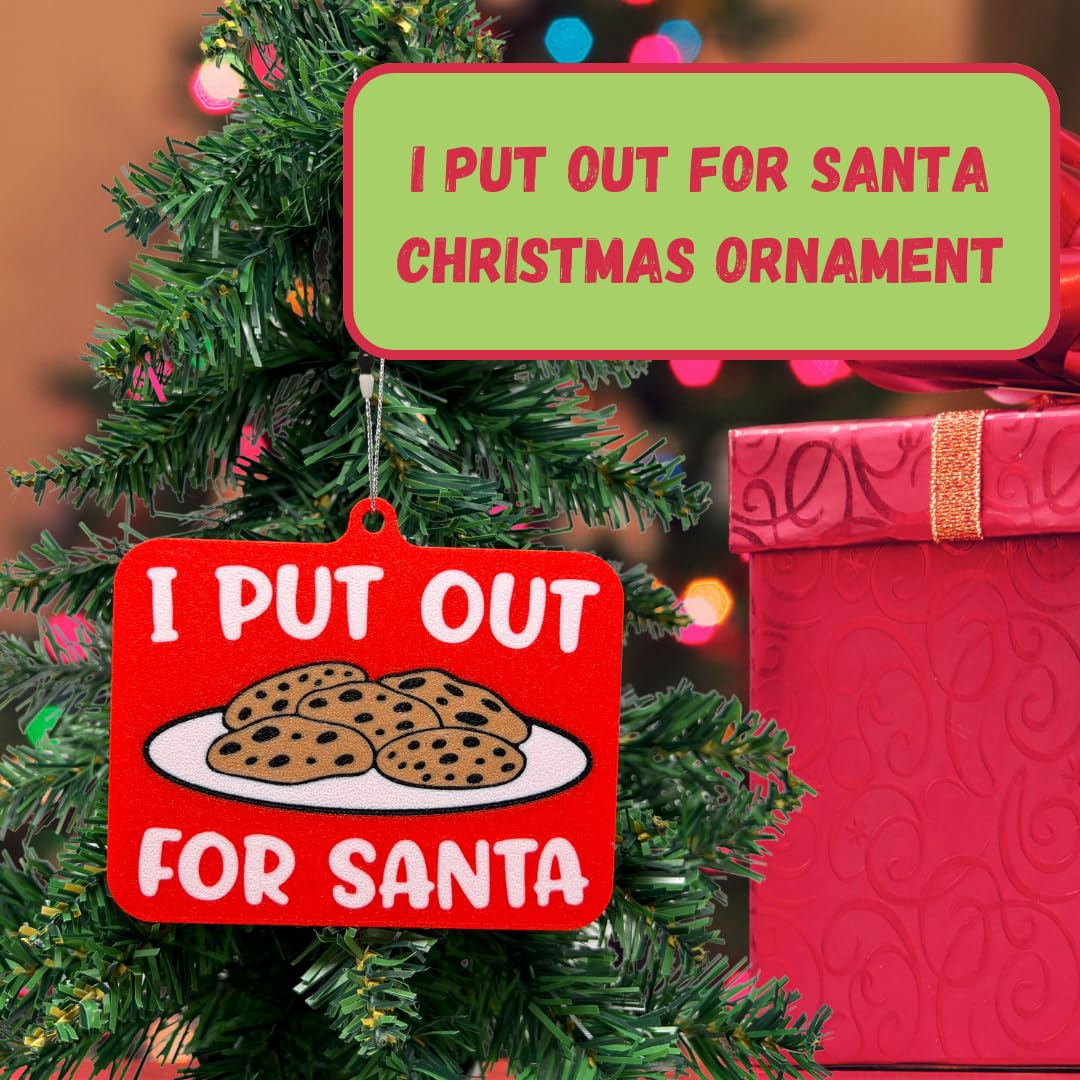 I Put Out (Cookies) for Santa Ornament | Funny Christmas Ornaments | Holiday Decor Perfect for Dirty Santa Gifts! | Made in USA