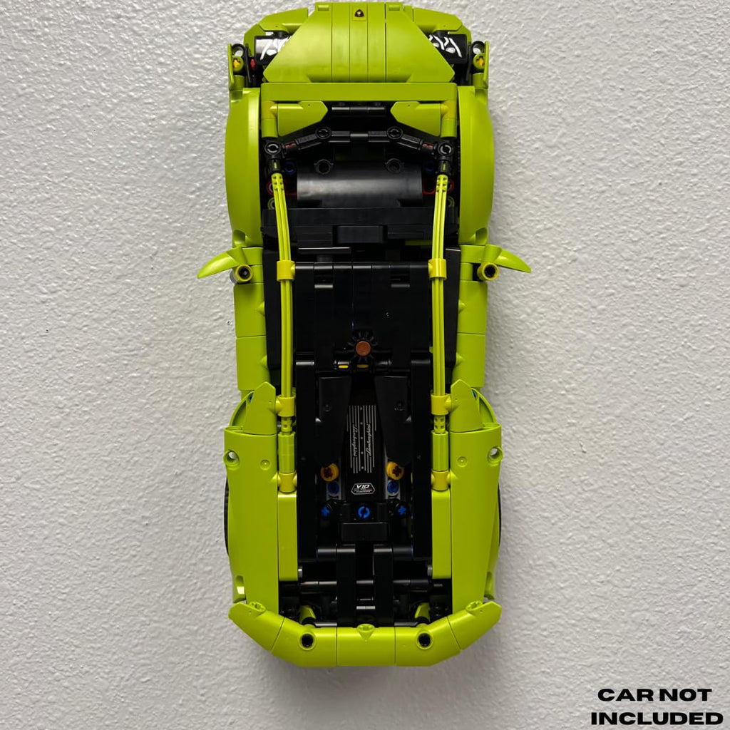 Collectible Car Wall Mount Compatible with Lego Technic Lamborghini Huracán Tecnica 42161 | Vertical Chassis Wall Mount Car Display with Screw | Made in USA
