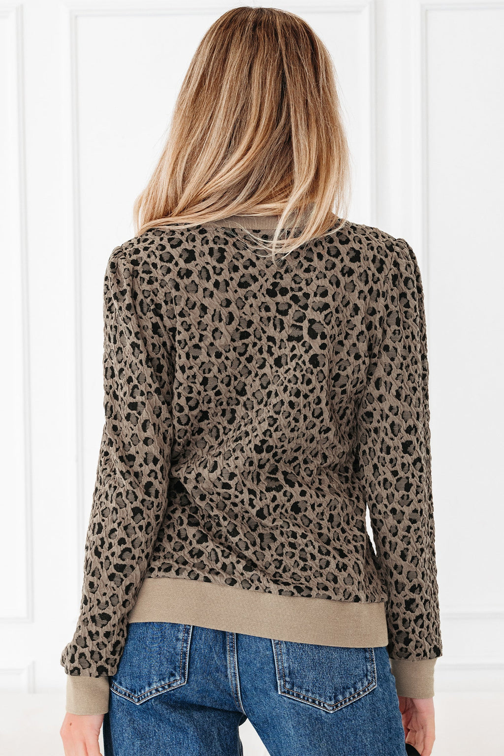 Lottie Ribbed Trim Print Long Sleeve Top
