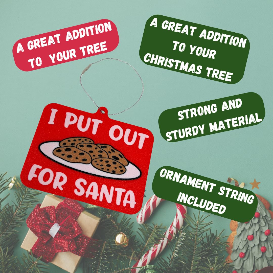 I Put Out (Cookies) for Santa Ornament | Funny Christmas Ornaments | Holiday Decor Perfect for Dirty Santa Gifts! | Made in USA