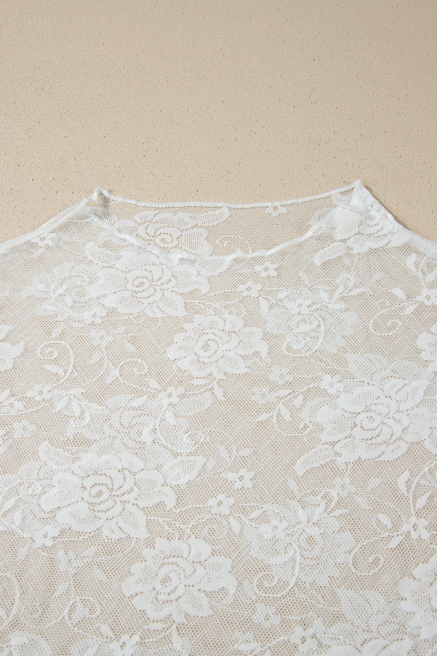 Plus Size Floral Mesh Long Sleeve Top