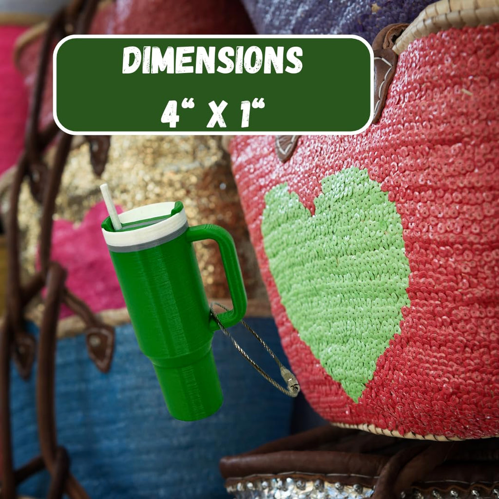 Tumbler Cup Replica Bag Charm | Cute & Fun Luggage Tag for Backpacks, Purses, Totes and More | Made in USA
