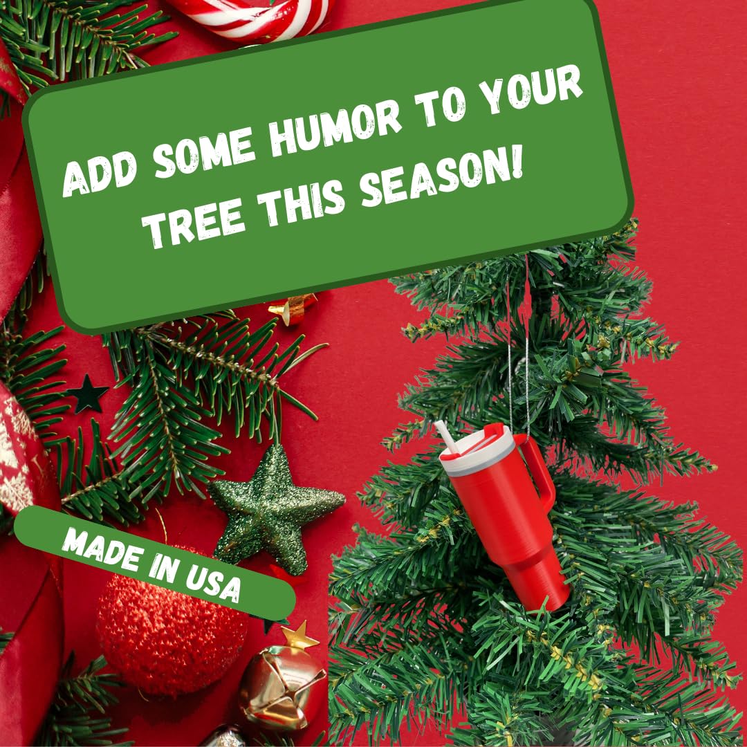 Tumbler Cup Replica Christmas Ornament | 2023 Popular Water Bottle Replica Mug Holiday Ornament | Made in USA