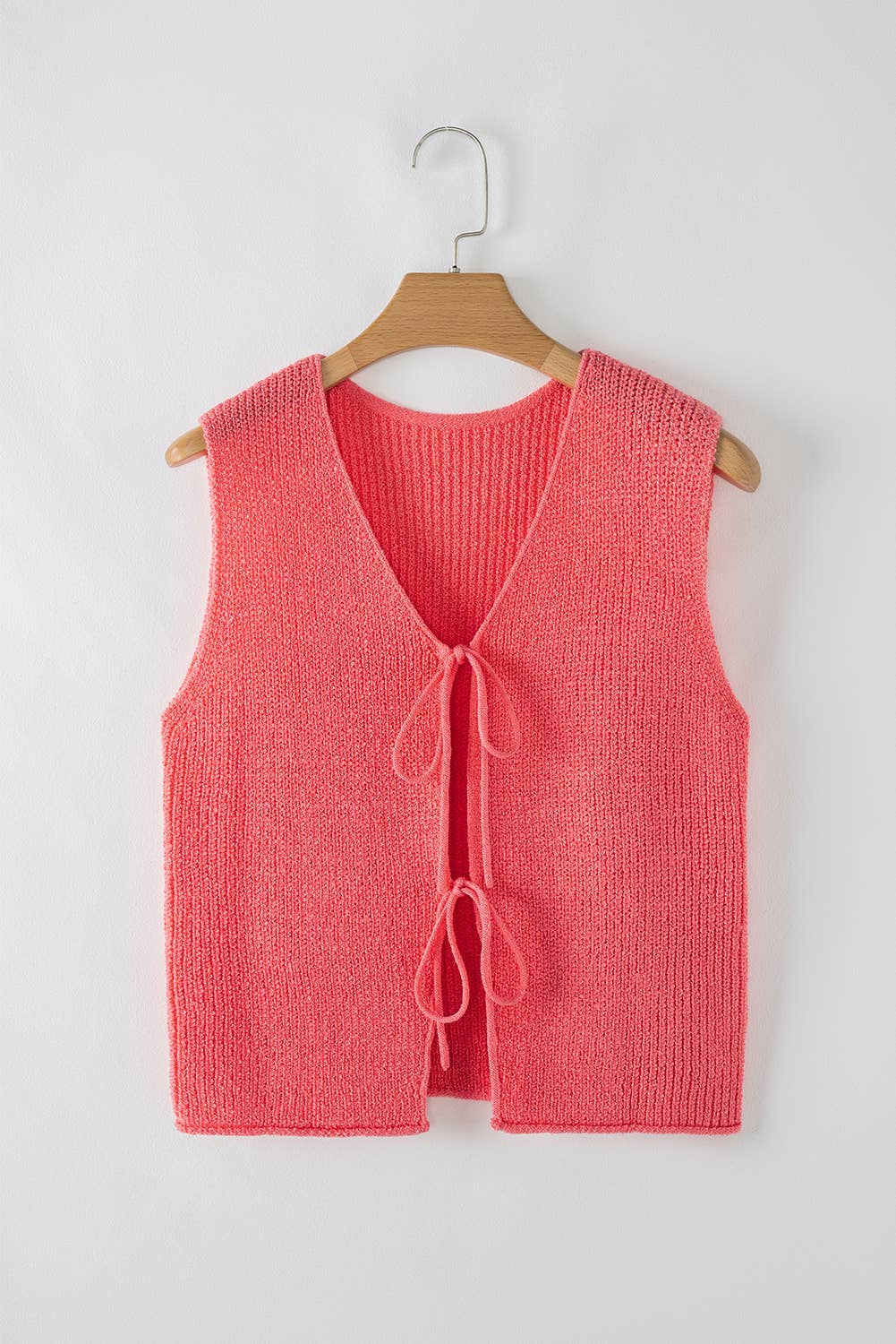 Lace-Up V-Neck Sweater Vest
