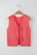 Lace-Up V-Neck Sweater Vest