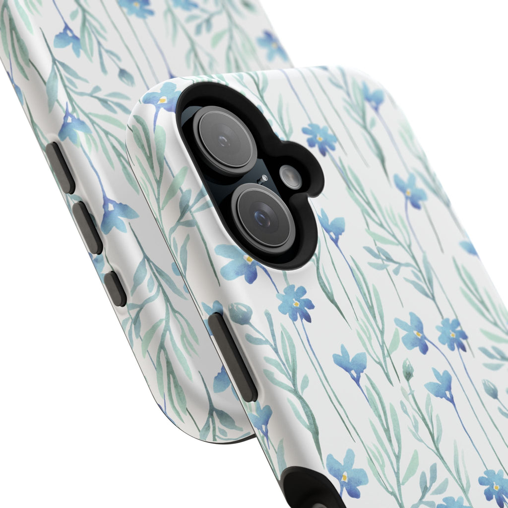Customizable: Blue Floral Impact-Resistant Phone Case