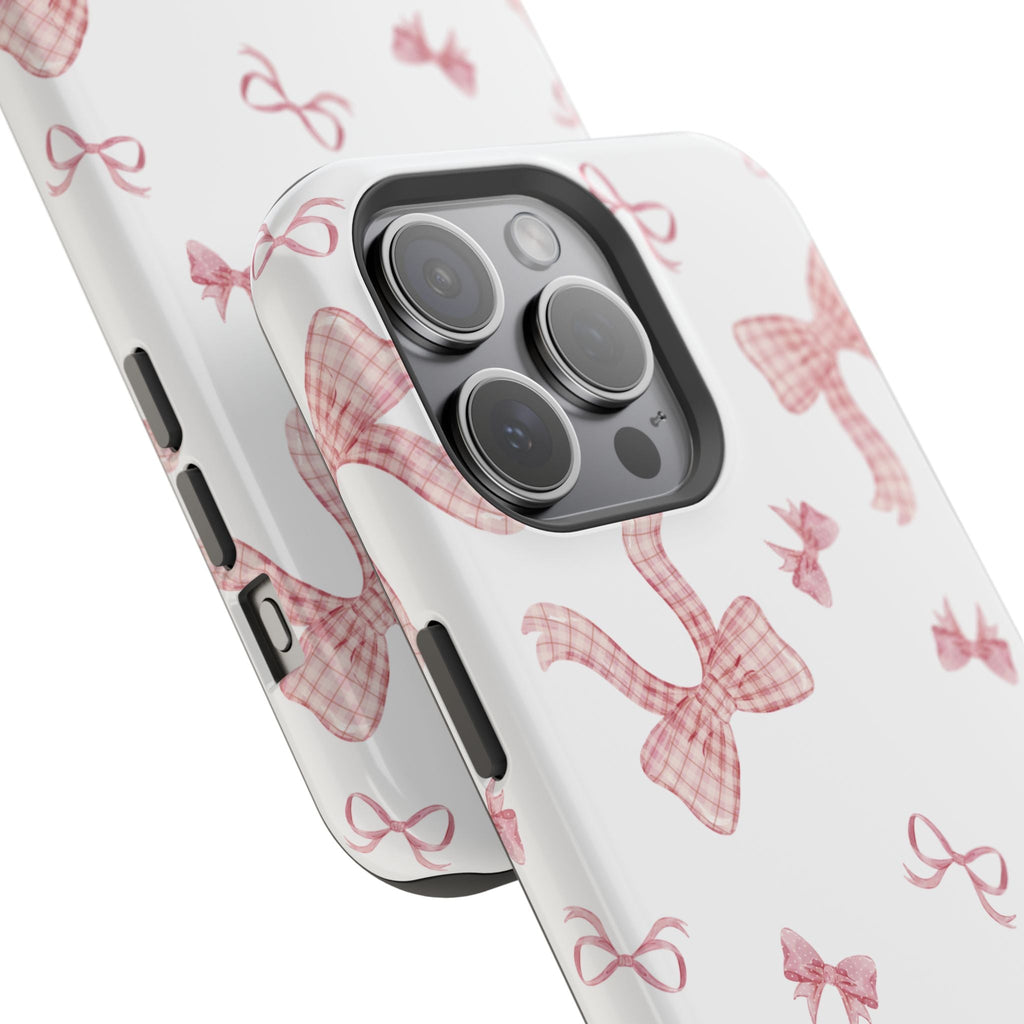 Customizable: Gingham Chic Bow Pattern Phone Case