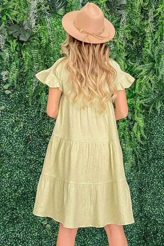 And The Why Cotton Gauze Baby Doll Casual Dress
