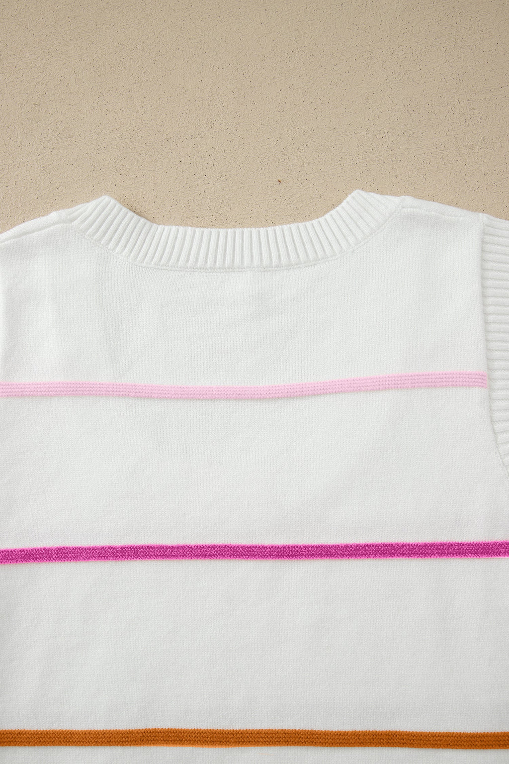Stripe Round Neck Sleeveless Sweater Tank