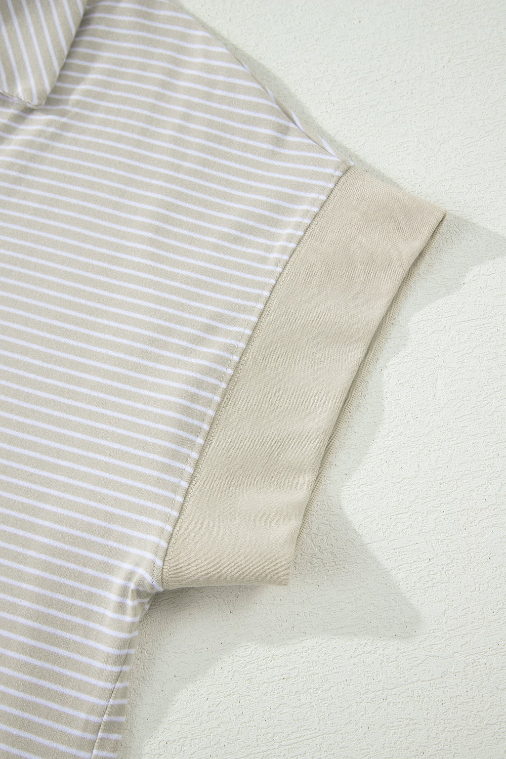 Stripe Dolman Sleeve Polo Shirt & Drawstring Shorts Set