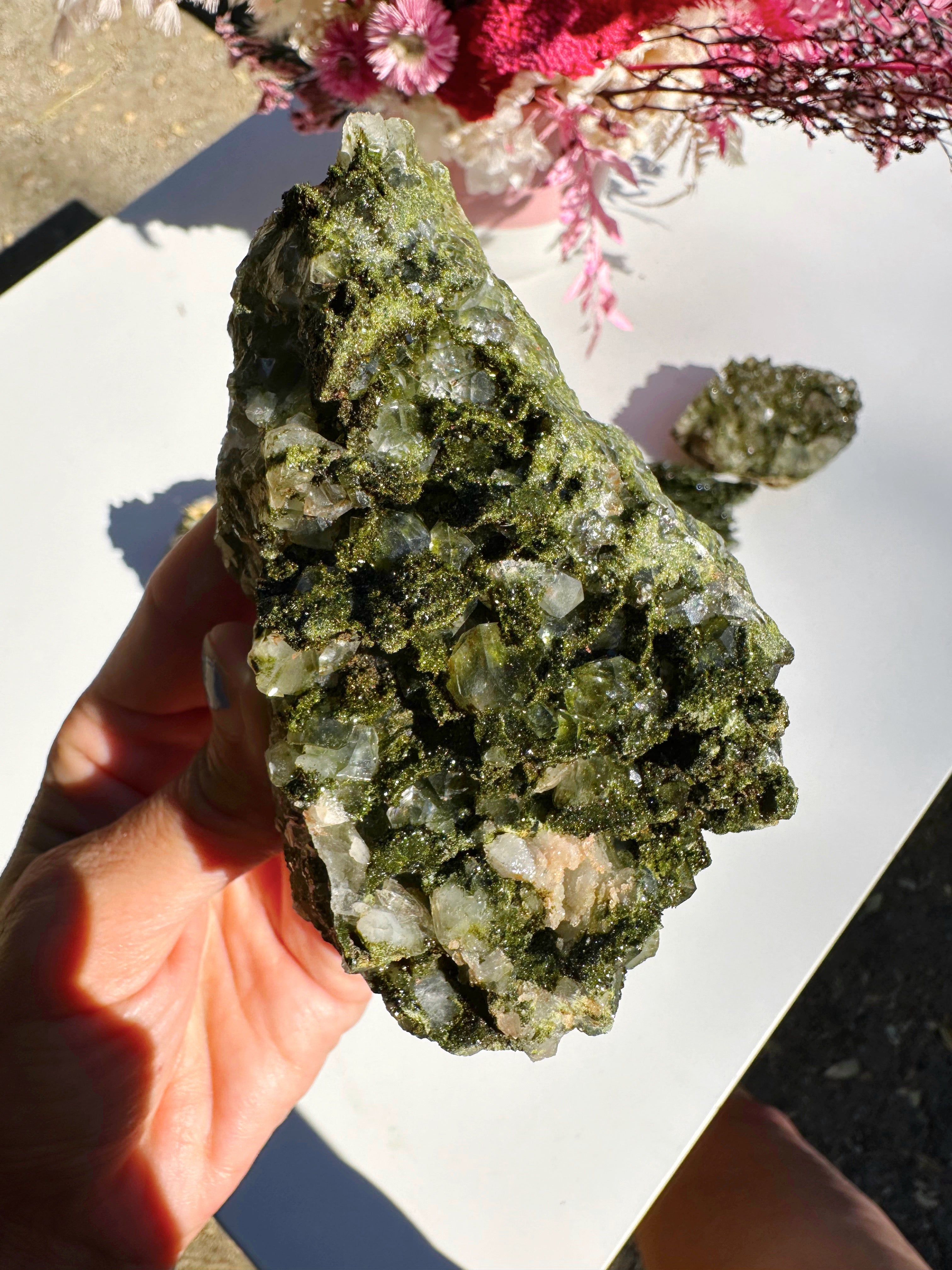Epidote Quartz Cluster