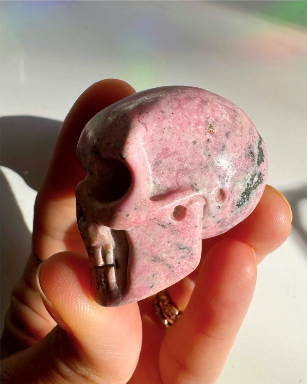 Rhodonite Skull