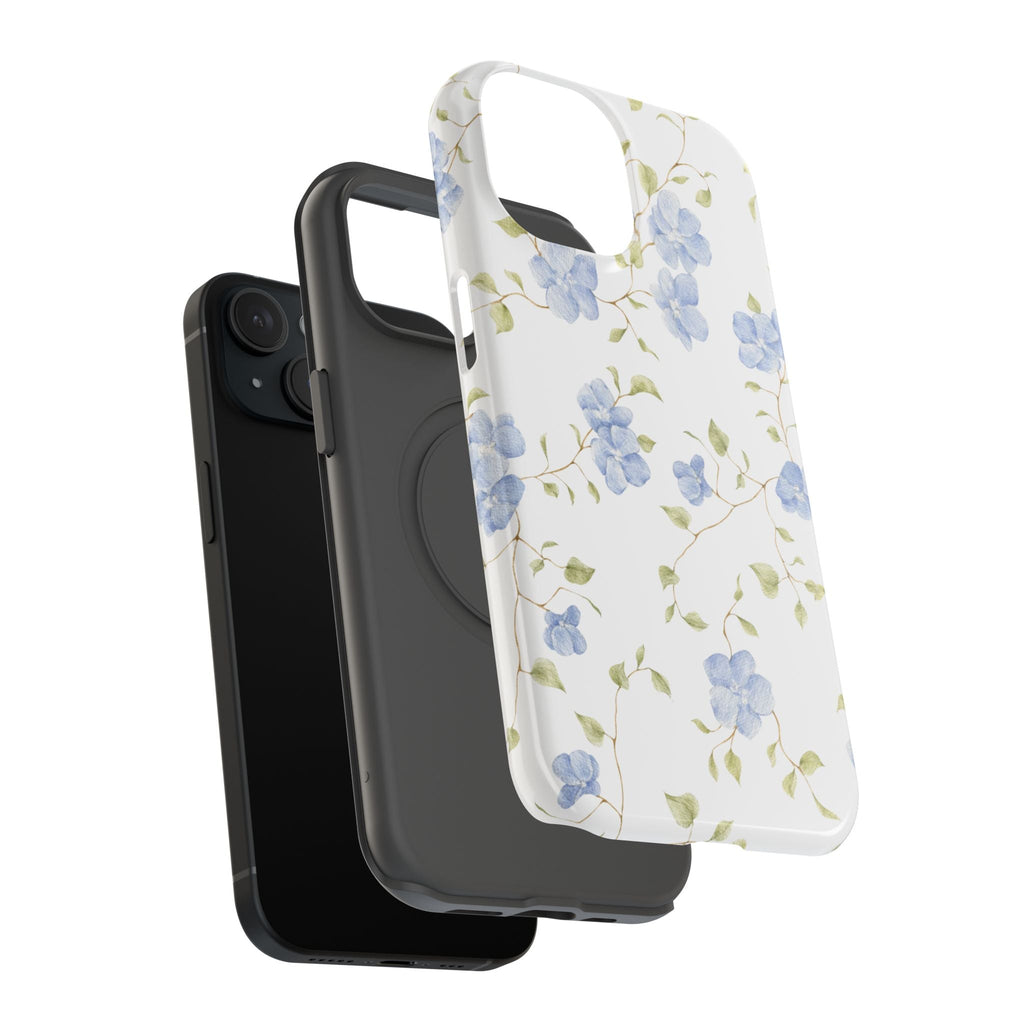 Customizable: Blue Floral Impact-Resistant Phone Case