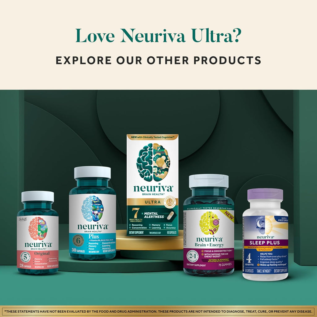 NEURIVA Brain Health Ultra Mental Alertness Supplement 60 Capsules