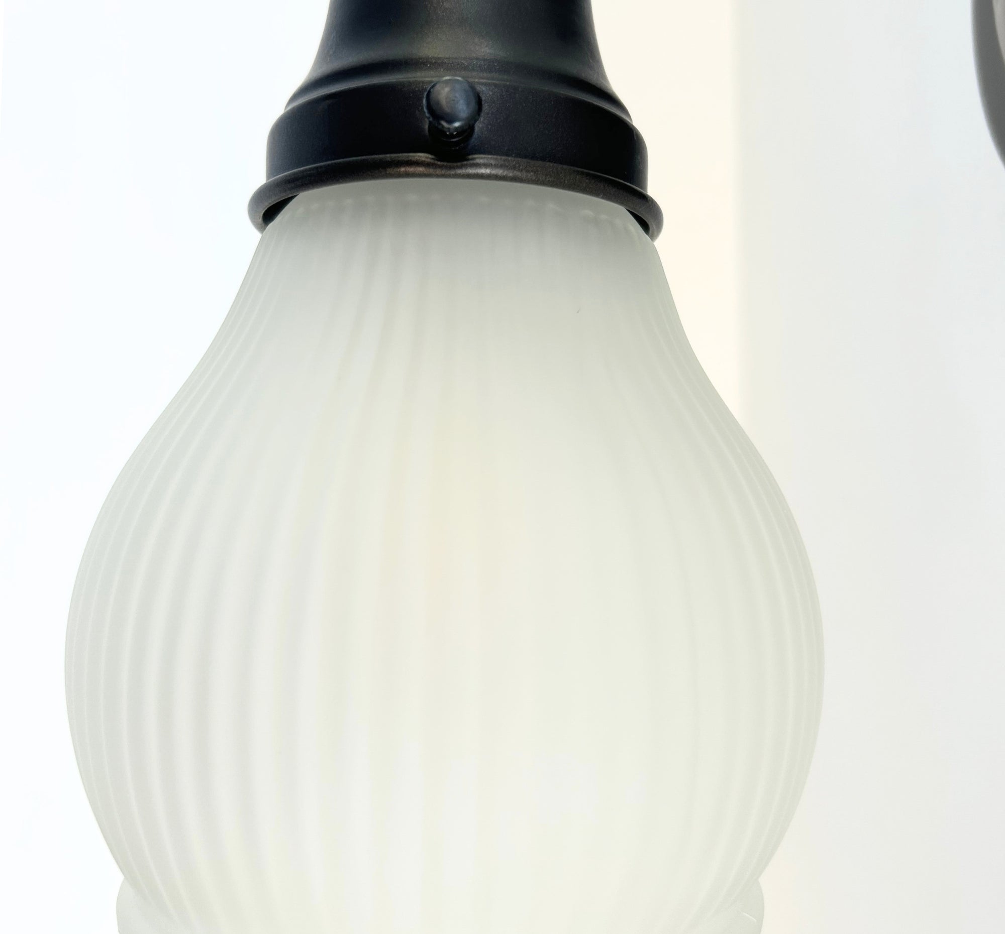 Holophane Fluted Pear Frosted Glass Wall Sconce or Pendant Light