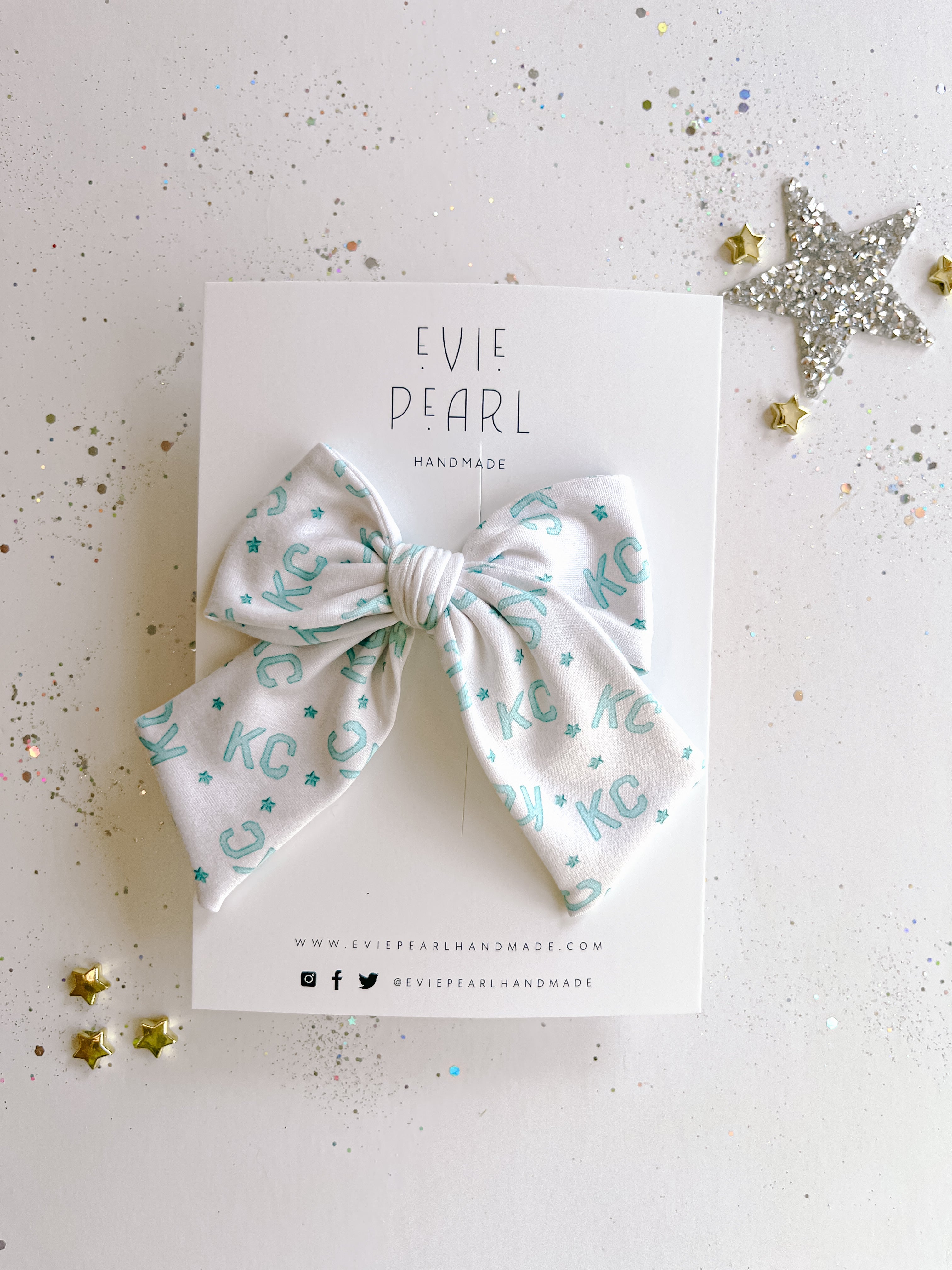 Large Teal KC Current Pinwheel Bow
