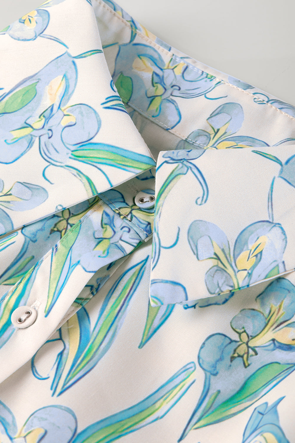 Floral Short Sleeve Buttoned Shirt Dress
