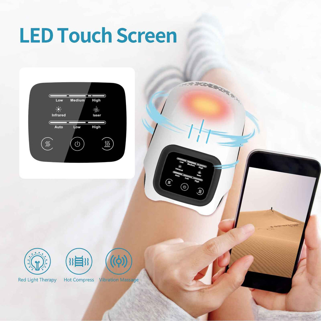 Intelligent Electric Knee Massager with Heating and Infrared Therapy - Rechargeable