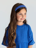 Blue Ribbed Classic Headband